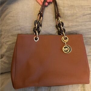 Michael Kors Tan Shoulder Bag with Gold Accents